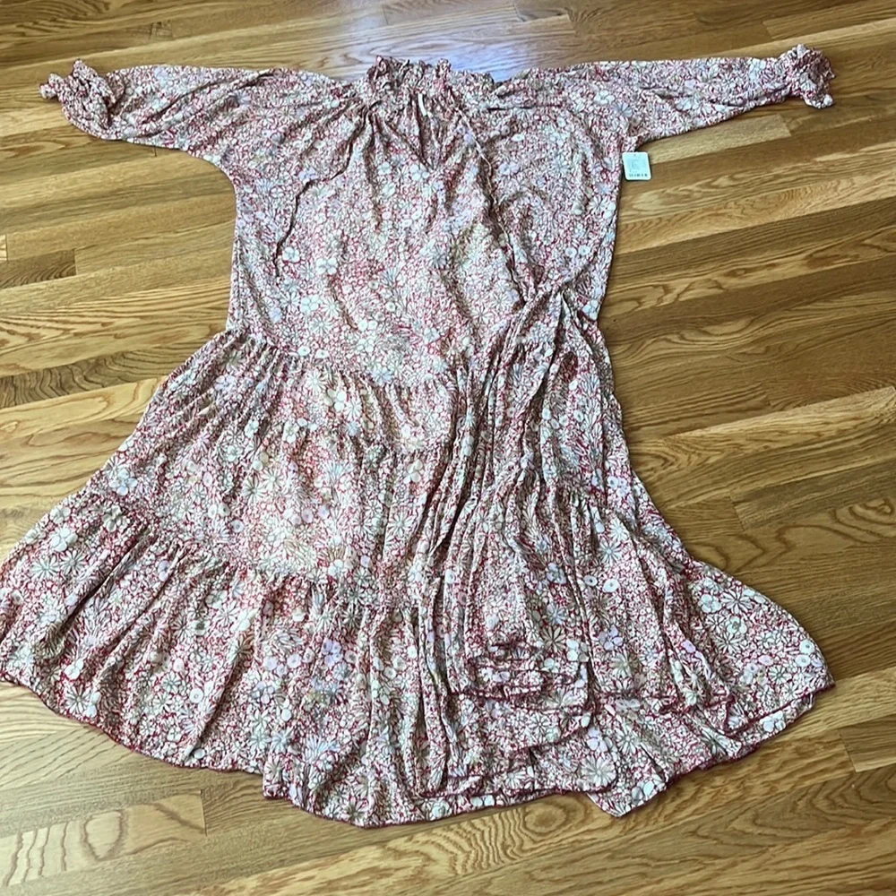NWT Free People Feeling Groovy Maxi Red combo Size Small or Medium